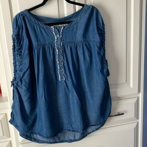 Free People Summer Love top.  indigo. medium.